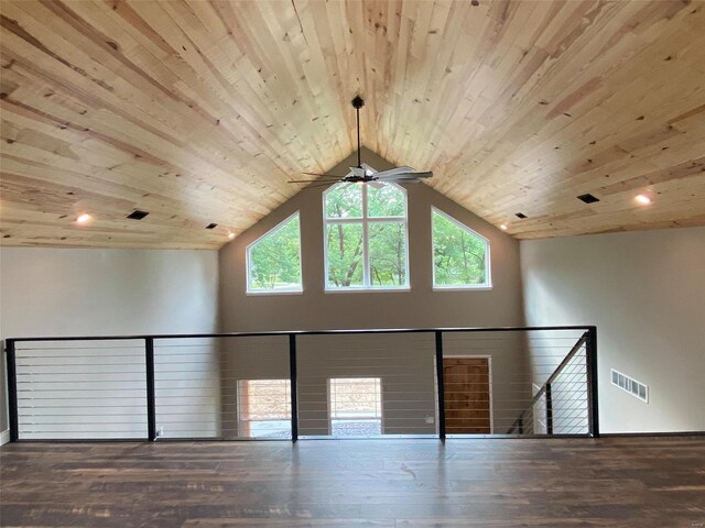 0 Nellies Rdg, Dow, IL 62022 - additional living space featuring wooden ceiling, ceiling fan, vaulted ceiling, wood finished floors, and baseboards