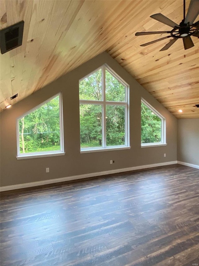 0 Nellies Rdg, Dow, IL 62022 - bonus room featuring wooden ceiling, ceiling fan, vaulted ceiling, dark wood-style flooring, and baseboards