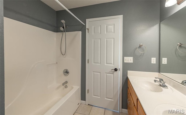 16855 Lemming Ln, Saint Robert, MO 65584 - bathroom with tile patterned flooring, double vanity, and shower / bath combination