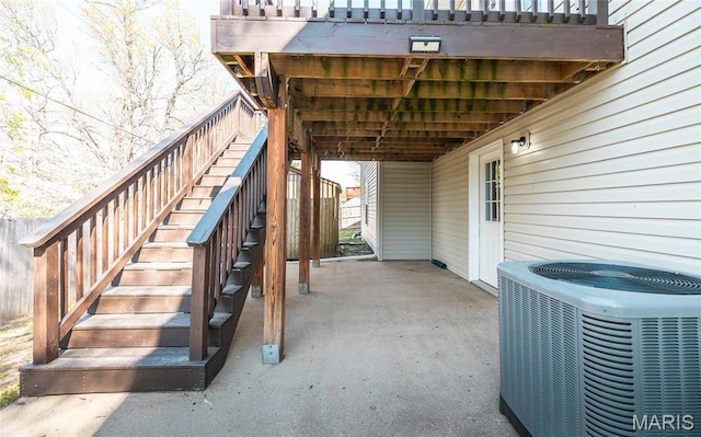 16855 Lemming Ln, Saint Robert, MO 65584 - view of patio featuring stairs and cooling unit