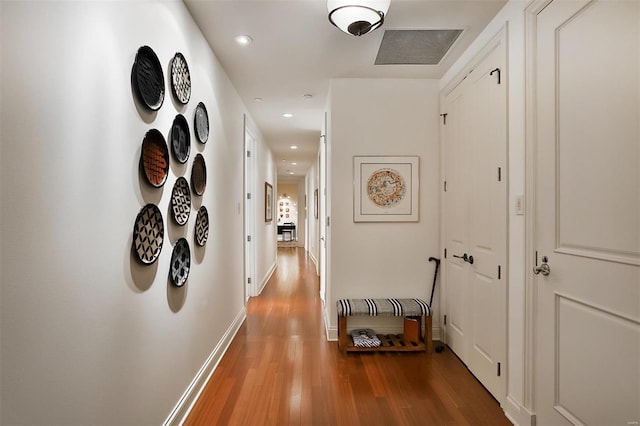 155 Carondelet Plz Unit 600, Saint Louis, MO 63105 - hallway featuring wood finished floors, recessed lighting, and baseboards