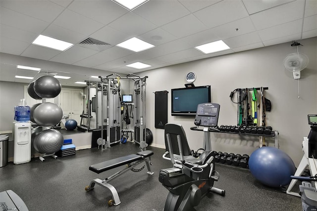 155 Carondelet Plz Unit 600, Saint Louis, MO 63105 - gym with a paneled ceiling