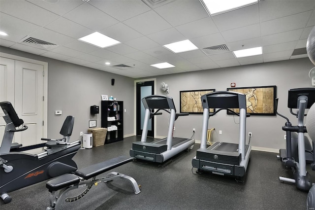 155 Carondelet Plz Unit 600, Saint Louis, MO 63105 - workout area with a drop ceiling and baseboards