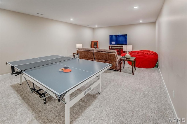 3837 Tanzanite Trl, Edwardsville, IL 62025 - rec room featuring carpet, baseboards, and recessed lighting