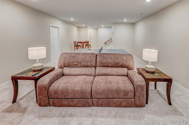 3837 Tanzanite Trl, Edwardsville, IL 62025 - living area with carpet floors, baseboards, and recessed lighting