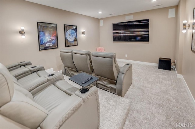 3837 Tanzanite Trl, Edwardsville, IL 62025 - carpeted home theater with baseboards and recessed lighting
