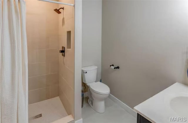 3837 Tanzanite Trl, Edwardsville, IL 62025 - full bath with a stall shower, toilet, and vanity
