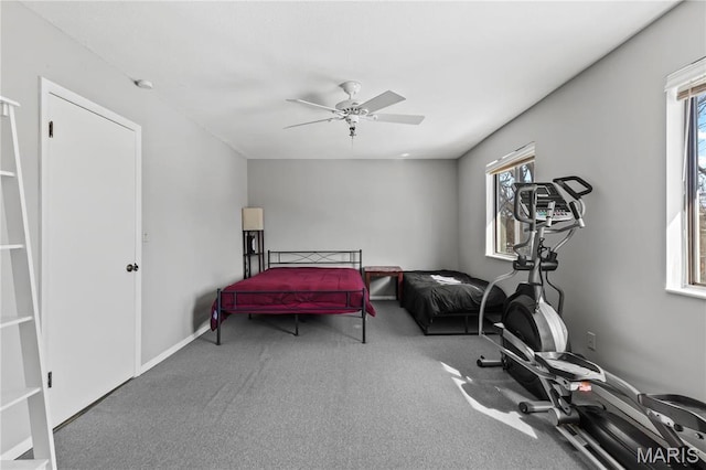 858 Lionsgate Dr, Saint Louis, MO 63130 - carpeted bedroom with multiple windows and ceiling fan