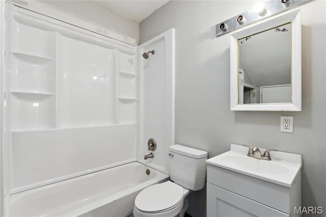 3142 Thelma Ave, Saint Louis, MO 63121 - bathroom featuring vanity, toilet, and shower / washtub combination