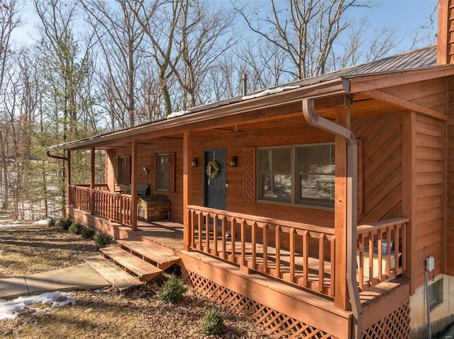 deck with a porch