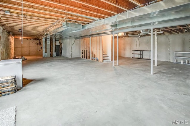 unfinished below grade area with stairs
