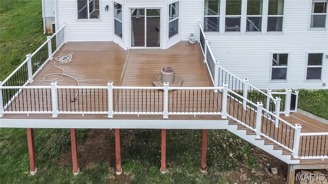 wooden deck with stairs
