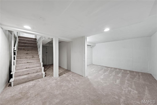 1919 Parker Rd, Saint Louis, MO 63138 - finished below grade area featuring carpet floors, stairs, and recessed lighting