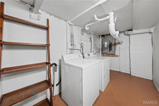 1919 Parker Rd, Saint Louis, MO 63138 - laundry room with separate washer and dryer and electric panel