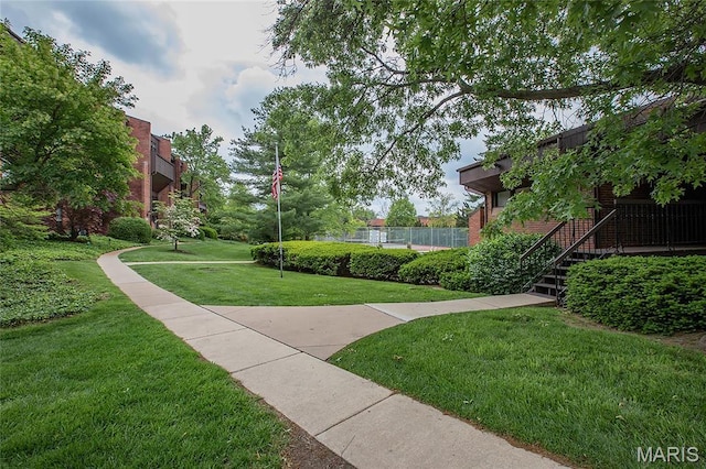 585 Coeur De Royale Dr Unit 206, Creve Coeur, MO 63141 - view of home's community with a yard and stairway