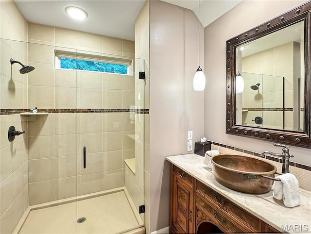 501 4th St W, Hermann, MO 65041 - bathroom with a shower stall and vanity
