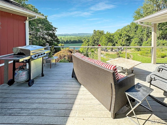 501 4th St W, Hermann, MO 65041 - wooden deck with area for grilling