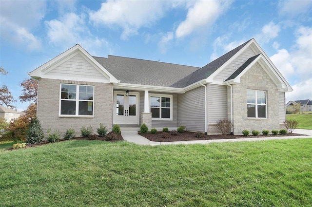 1035 Morgan Meadow Dr, Wentzville, MO 63385 - view of front of home featuring a front yard and stone siding