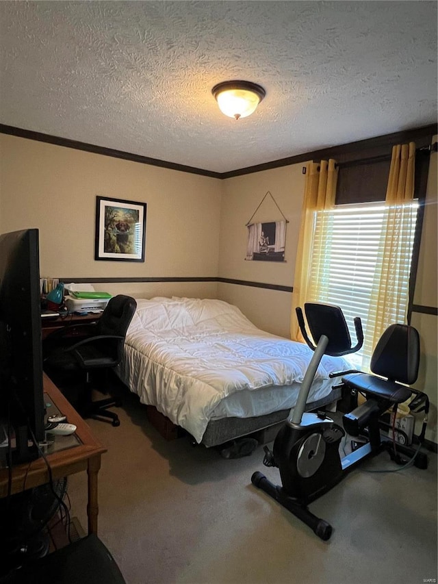 1539 Bcr 628, Puxico, MO 63960 - bedroom with ornamental molding, carpet flooring, and a textured ceiling