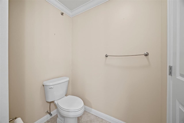 1163 Mill Crossing Dr Unit 205, Creve Coeur, MO 63141 - bathroom featuring ornamental molding, toilet, baseboards, and tile patterned floors