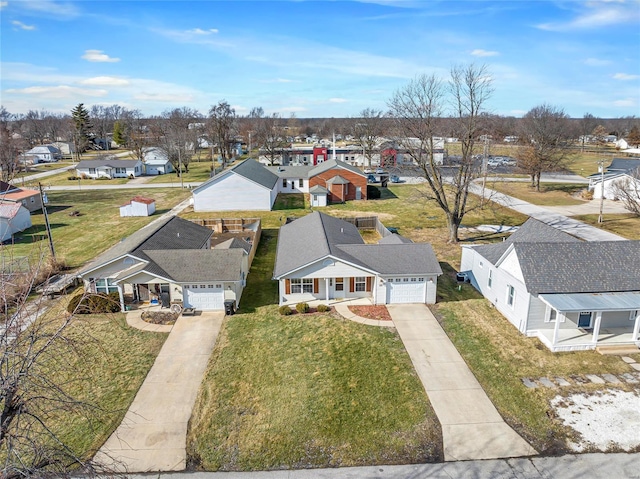 aerial perspective of suburban area