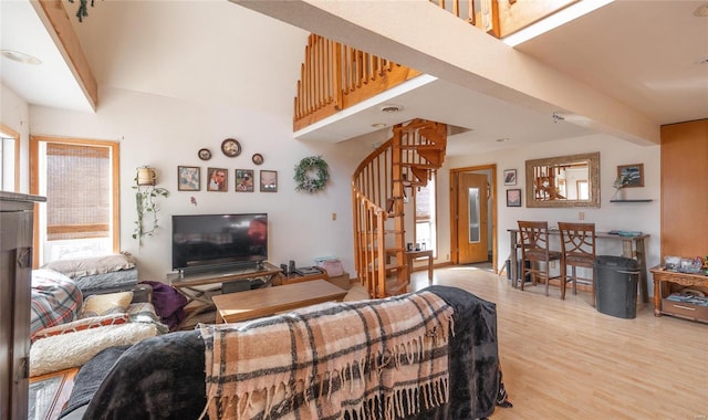 20020 Buffer Ln, Waynesville, MO 65583 - living area with stairway and light wood finished floors