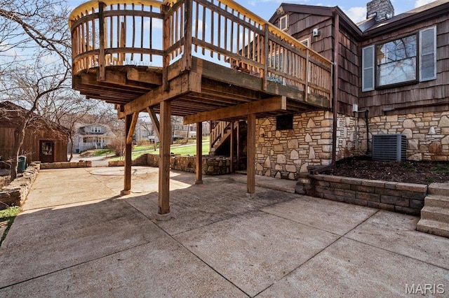 2013 Lily Ave, Saint Louis, MO 63122 - view of patio / terrace featuring stairway and a deck