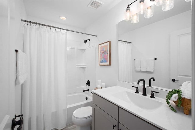2543 Chukka Dr, Eureka, MO 63025 - full bathroom featuring vanity, toilet, and shower / tub combo with curtain