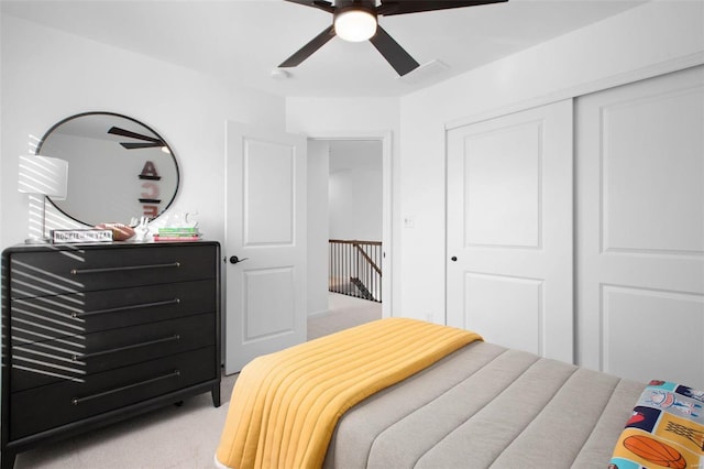 2543 Chukka Dr, Eureka, MO 63025 - carpeted bedroom with a closet and ceiling fan