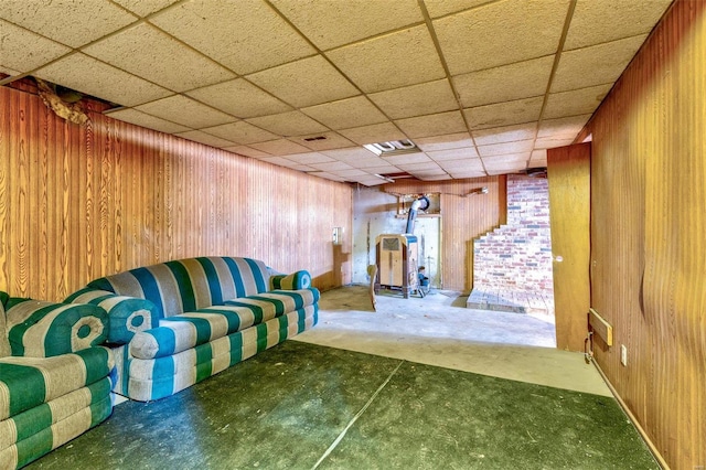 8 Crescent Dr, Viburnum, MO 65566 - common area with wooden walls and a drop ceiling