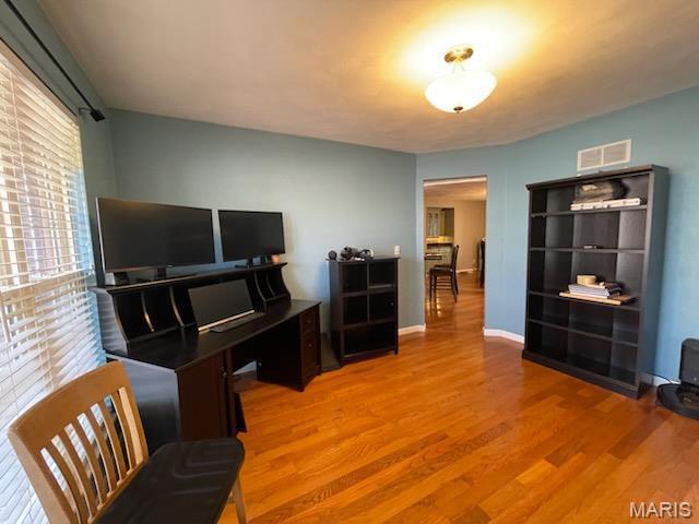 living area featuring wood finished floors