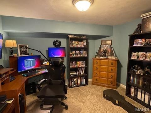 home office with carpet
