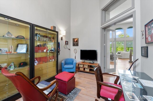2535 S Lindbergh Blvd, Saint Louis, MO 63131 - living room with a towering ceiling and wood finished floors