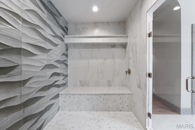 2535 S Lindbergh Blvd, Saint Louis, MO 63131 - full bathroom with a stall shower and recessed lighting