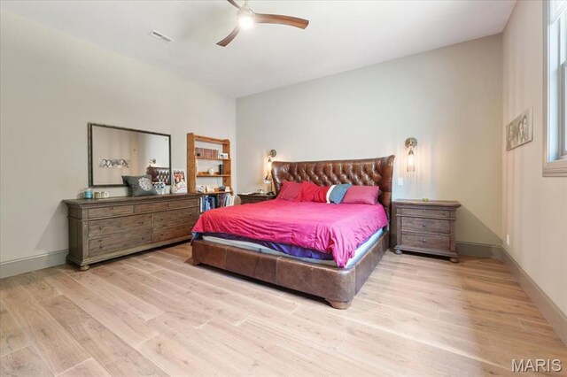 2535 S Lindbergh Blvd, Saint Louis, MO 63131 - bedroom featuring wood finished floors, ceiling fan, and baseboards