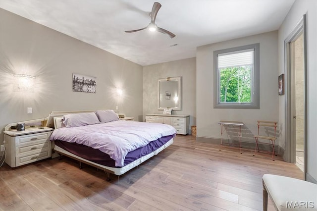 2535 S Lindbergh Blvd, Saint Louis, MO 63131 - bedroom featuring light wood-style floors, baseboards, and ceiling fan