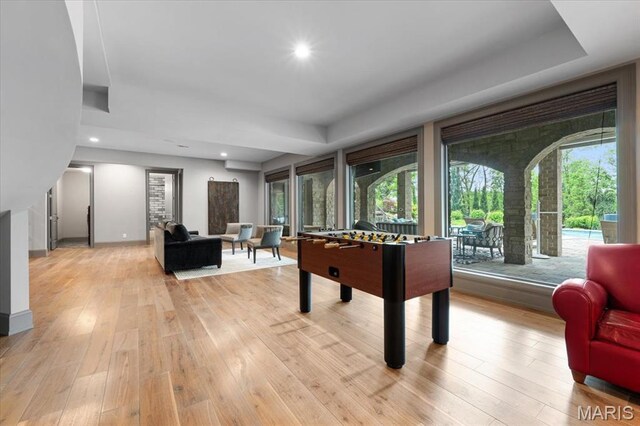 2535 S Lindbergh Blvd, Saint Louis, MO 63131 - recreation room featuring plenty of natural light, light wood-type flooring, recessed lighting, and baseboards