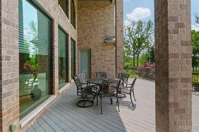 2535 S Lindbergh Blvd, Saint Louis, MO 63131 - wooden deck featuring outdoor dining area