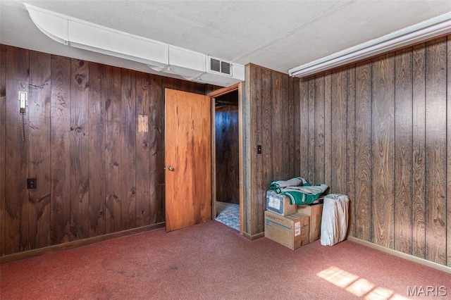 215 Virginia St, Saint Genevieve, MO 63670 - unfurnished bedroom featuring wooden walls and carpet floors