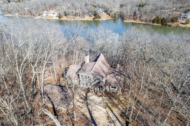 12054 Anthonies Mill Rd, Bourbon, MO 65441 - view from above of property featuring a large body of water and a heavily wooded area