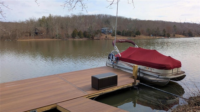 12054 Anthonies Mill Rd, Bourbon, MO 65441 - dock area featuring a wooded view and a water view