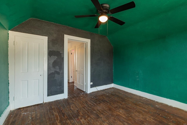 204 S Railroad St, Medora, IL 62063 - bonus room with wood-type flooring, lofted ceiling, ceiling fan, and baseboards