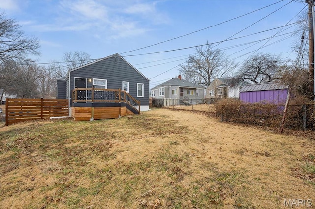 2808 Chadwick Dr, Bel-Nor, MO 63121 - rear view of house featuring a deck