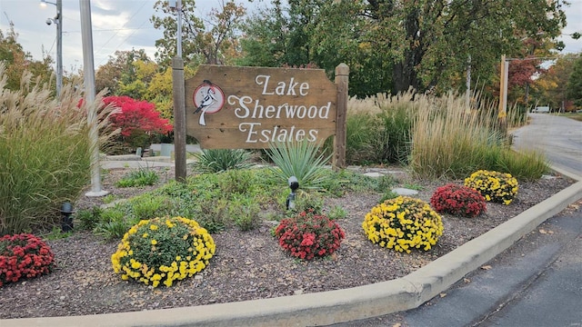 view of community sign