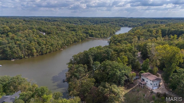 956 Long Bow Dr, Marthasville, MO 63357 - bird's eye view of a heavily wooded area and a nearby body of water