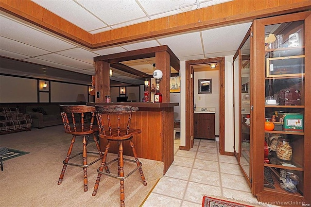 111 S Ziegler St, Pilot Knob, MO 63663 - indoor dry bar featuring a drop ceiling
