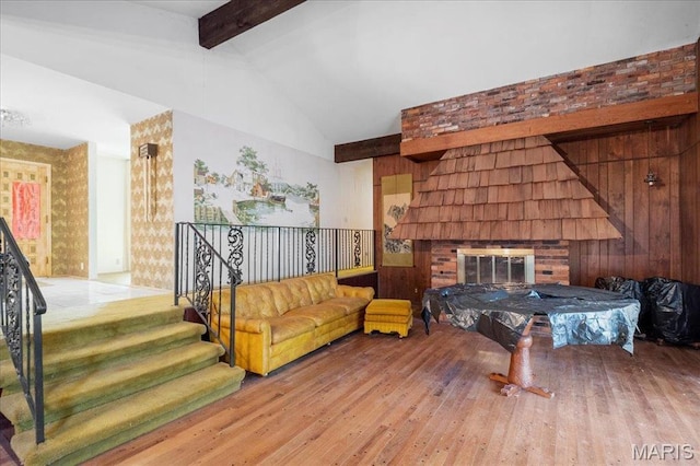 32 Briarcliffe Dr, Collinsville, IL 62234 - bedroom featuring light wood finished floors, pool table, and a fireplace
