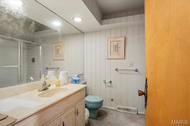 32 Briarcliffe Dr, Collinsville, IL 62234 - full bath featuring vanity, a shower with door, and recessed lighting