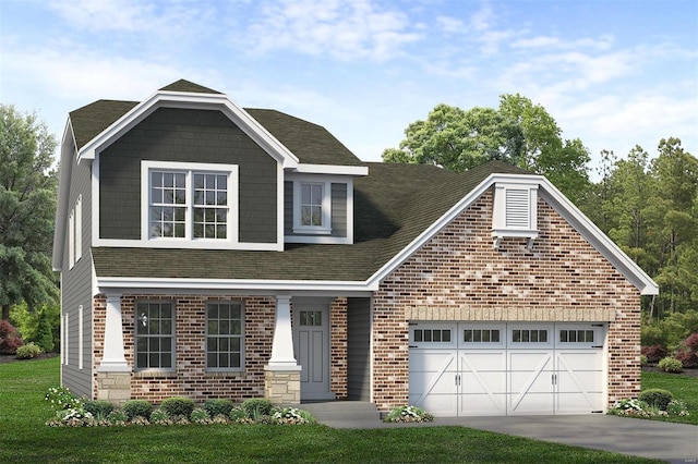 400 Thomlin Ct, Ofallon, MO 63367 - craftsman-style home featuring a garage, brick siding, concrete driveway, and roof with shingles