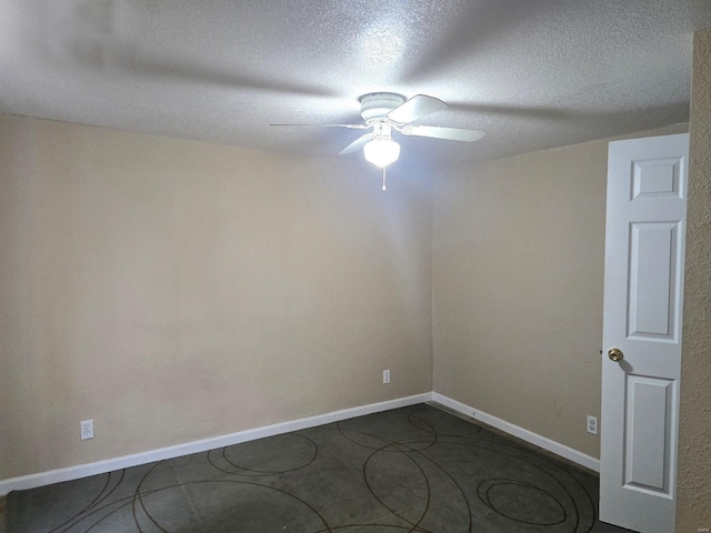 513 N E St, Poplar Bluff, MO 63901 - empty room with ceiling fan, a textured ceiling, and baseboards